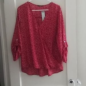 Allan Surplice Rolltab High Low Blouse